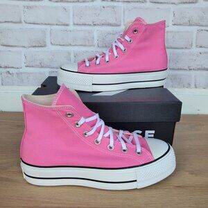 Converse Chuck Taylor Lift Hi Canvas Sz 9 Womens Shoes Sneakers Pink A08216F New